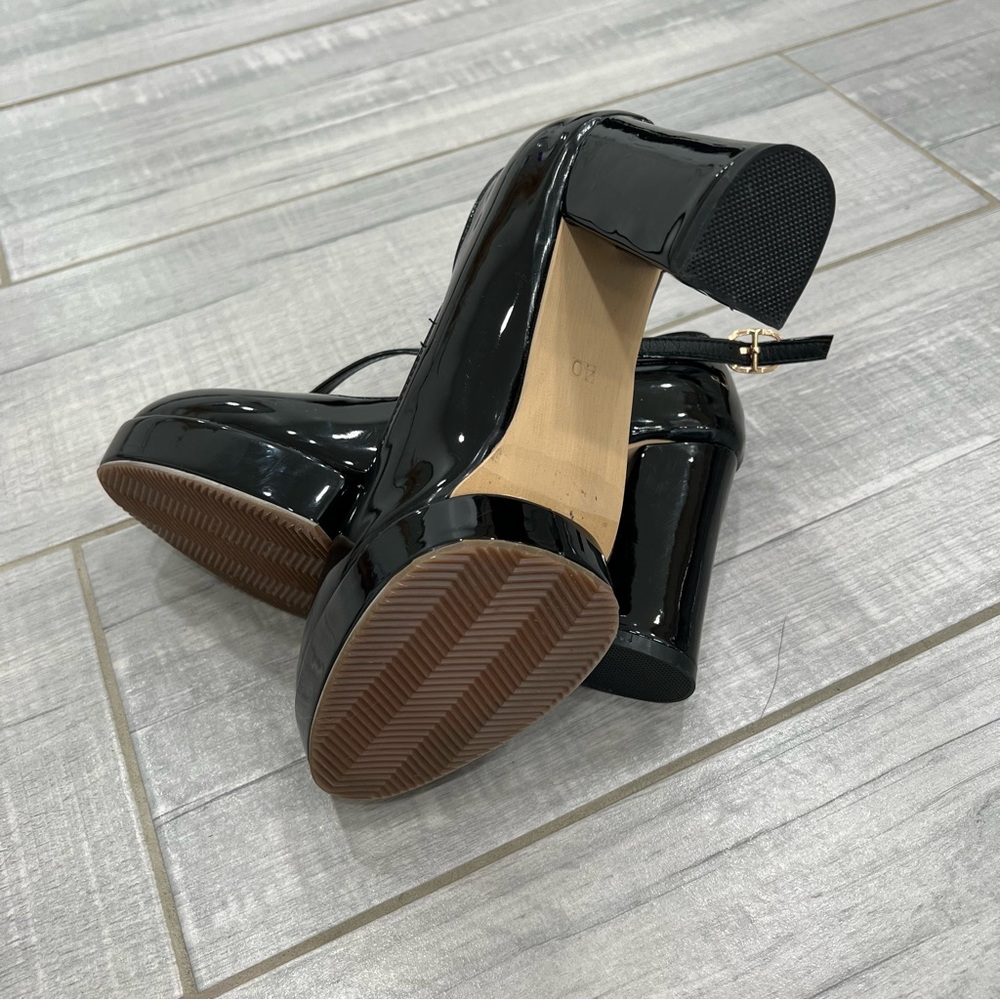 NEW Mary Jane Lolita Platform Chunky High Heel Round Toe Patent Leather Pumps - Picture 2 of 5